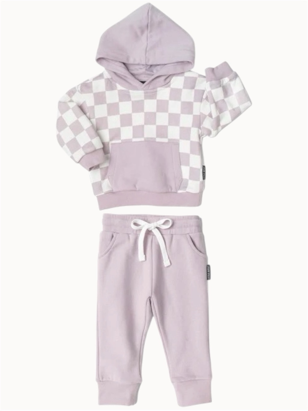 Little Bipsy Lavender Checkered Hoodie and Jogger Lounge Set - 5-6T